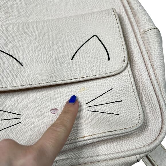 Loungefly Cat Face Mini Backpack Embroidered OG Heart Logo FLAW Pastel Pink main image 7